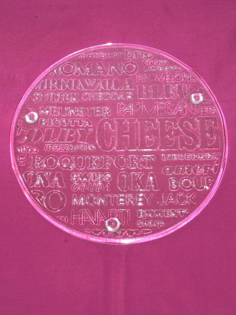 RETRO CLEAR GLASS CHEESE PLATTER